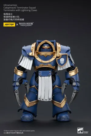 JOYTOY Warhammer The Horus Heresy Ultramarines Cataphractii Terminator Squad Terminator with Lightning Claws 1/18 Action Figure Workplace Scenario