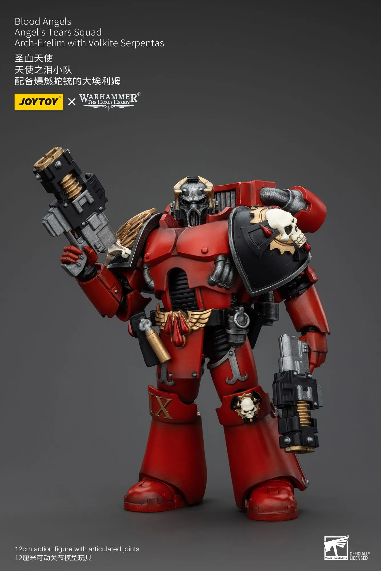 Achievement Mark Vehicle Design JOYTOY Warhammer The Horus Heresy Blood Angels Angel's Tears Squad Arch-Erelim with Volkite Serpentas 1/18 Action Figure