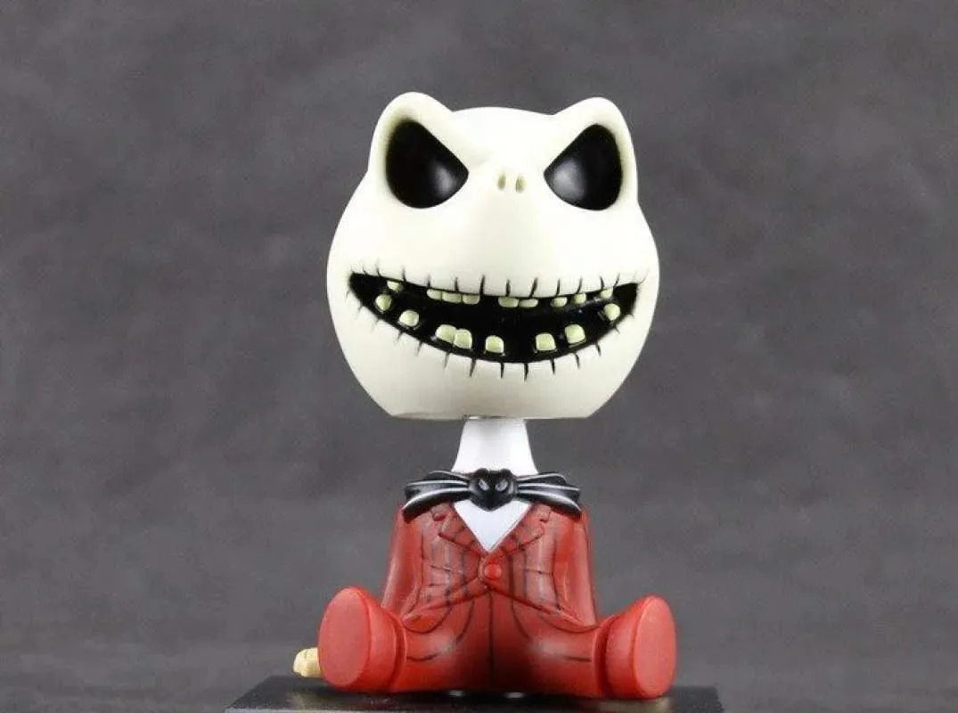 Jack Skellington Red Bobblehead With Mobile Holder For Cars |13 CM | Fame Achieve