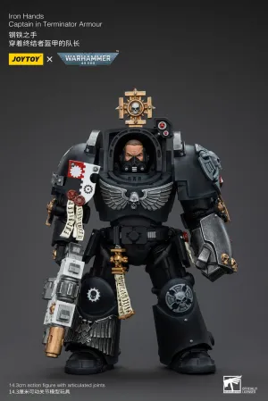 JOYTOY Warhammer 40K Iron Hands Captain in Terminator Armour 1/18 Action Figure Cosmic Background