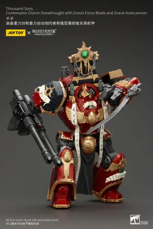 JOYTOY Warhammer The Horus Heresy Thousand Sons Contemptor-Osiron Dreadnought with Gravis Force Blade And Gravis Autocannon 1/18 Action Figure Collaborative Work