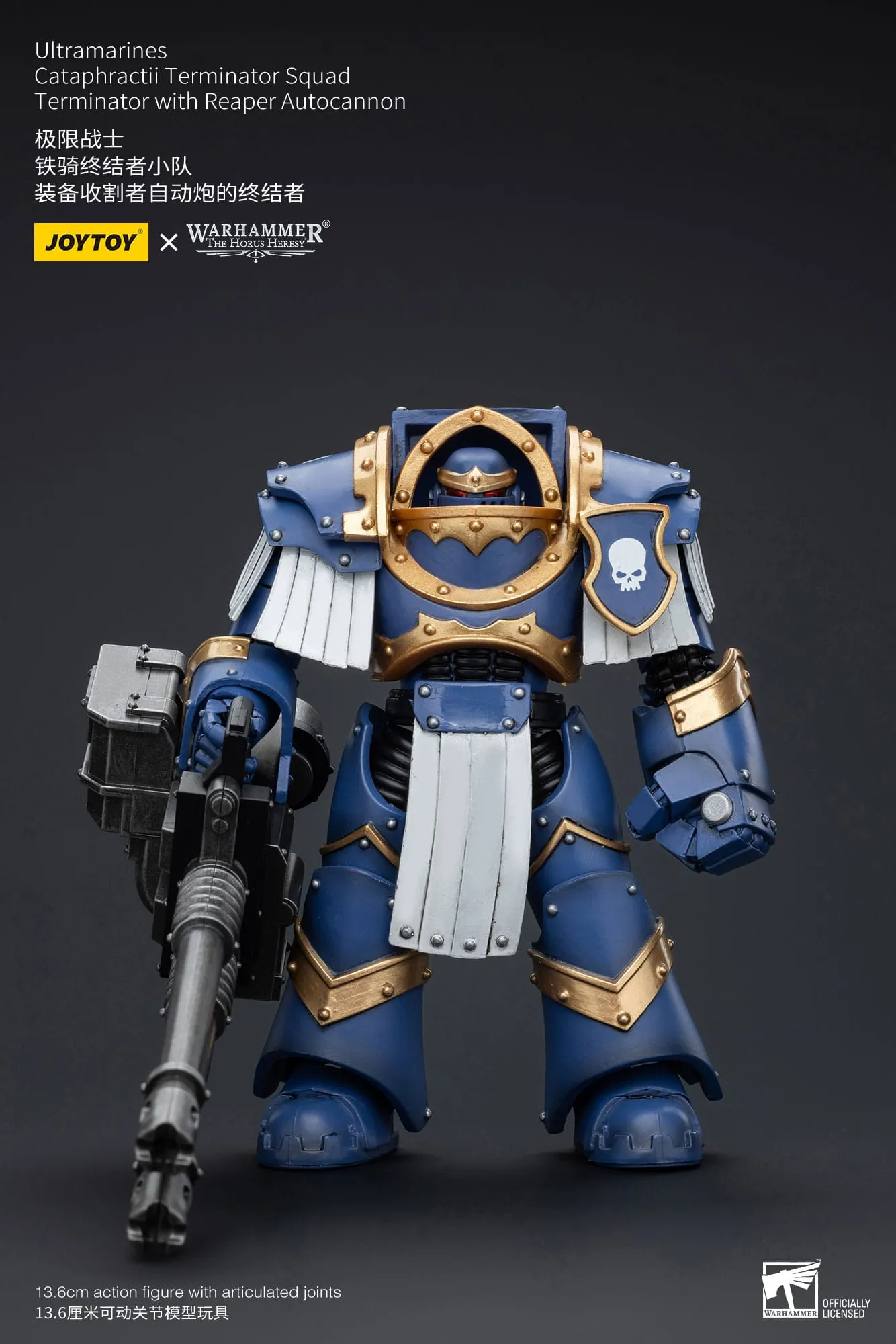 Asteroid Belt Eco System JOYTOY Warhammer The Horus Heresy Ultramarines Cataphractii Terminator Squad Terminator with Reaper Autocannon 1/18 Action Figure