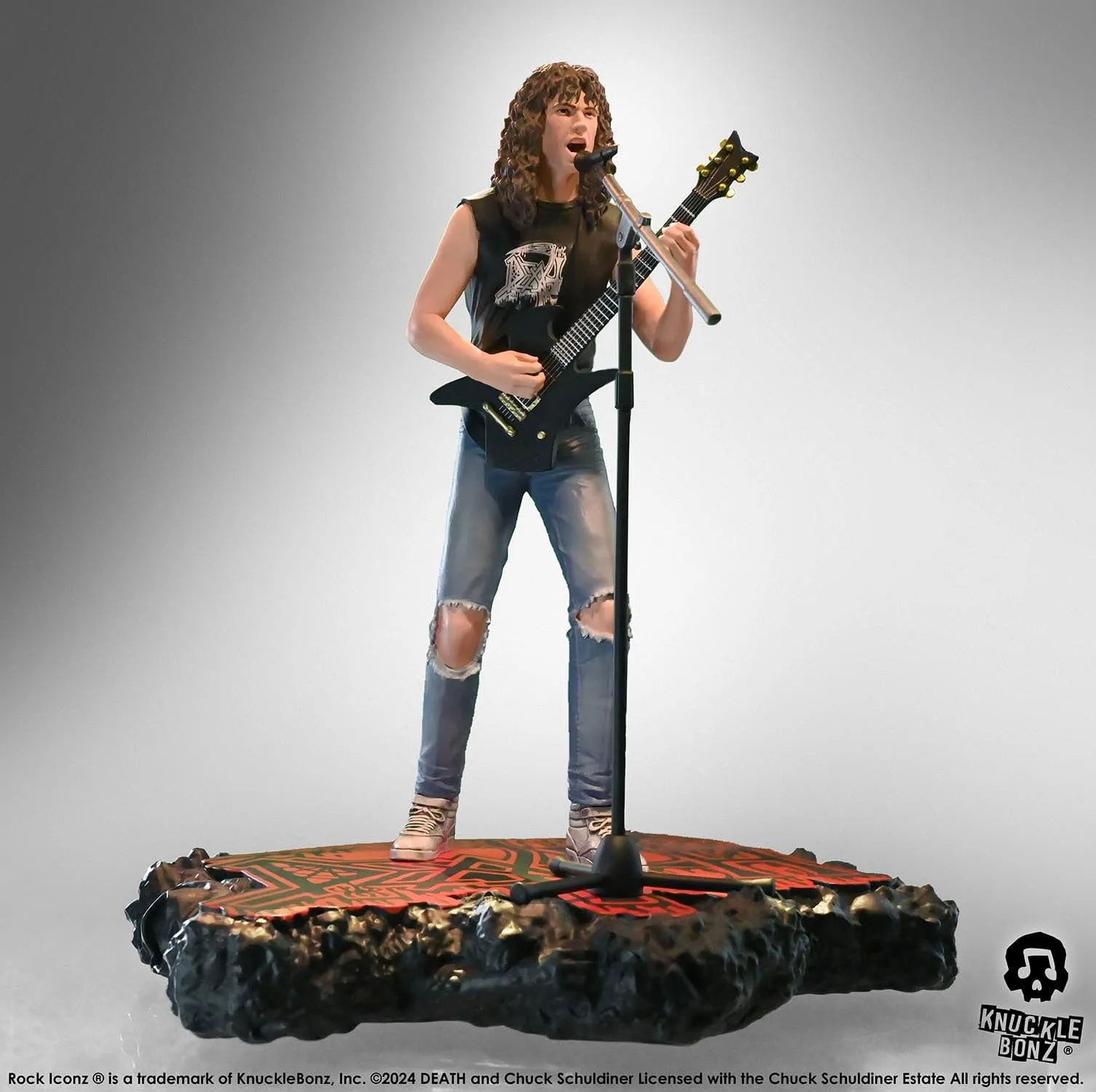 Knucklebonz Death Rock Iconz Chuck Schuldiner II Statue Standard Meet