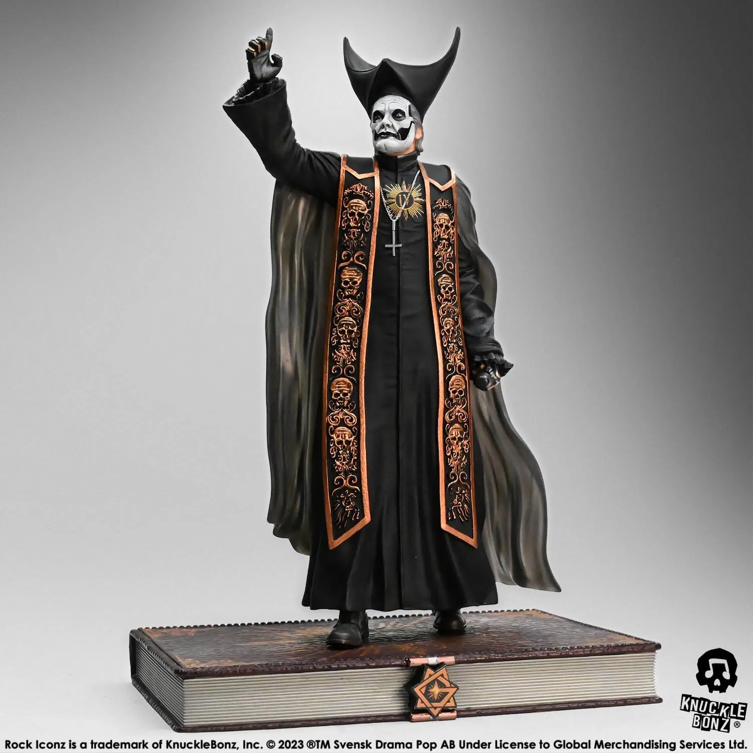 Detective Work Skill Combination Knucklebonz Ghost Rock Iconz Papa Emeritus IV (Black Robes) Statue