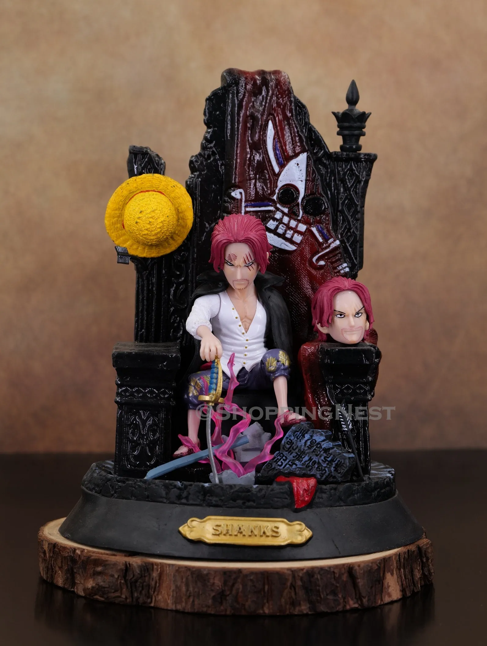 One Piece | Shanks Sitting On Throne Anime Action Figure | 23.5 Cm | Robot Collection Congratulations Present