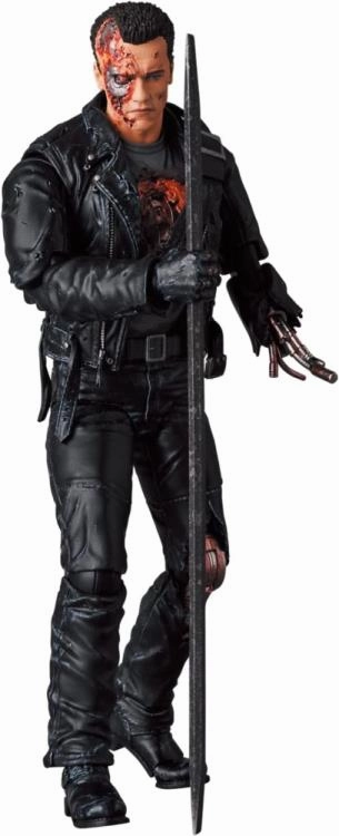 Cross Culture Collectible Showcase Mafex No. 191 Terminator 2: Judgement Day T-800 (Battle Damage Ver.) Action Figure Medicom