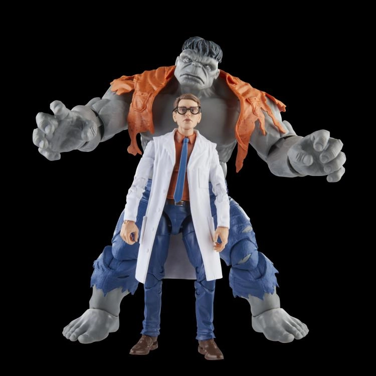Marvel Legends 60th Anniversary Avengers Beyond Earth's Mightiest Gray Hulk and Dr. Bruce Banner Two Pack Action Figure Robot Creation