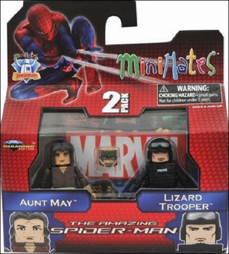 Marvel Minimates The Amazing Spider-Man Aunt May and Lizard Trooper 2 Pack Action Figure Small Statue