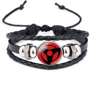 Movie Creation Naruto Kakashi Obito Uchiha Cosplay Braided Leather Anime Bracelet