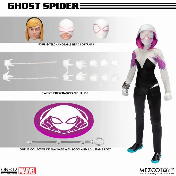 Mezco Toyz ONE:12 Collective Ghost Spider (Spider-Gwen) Action Figure Literary Figure