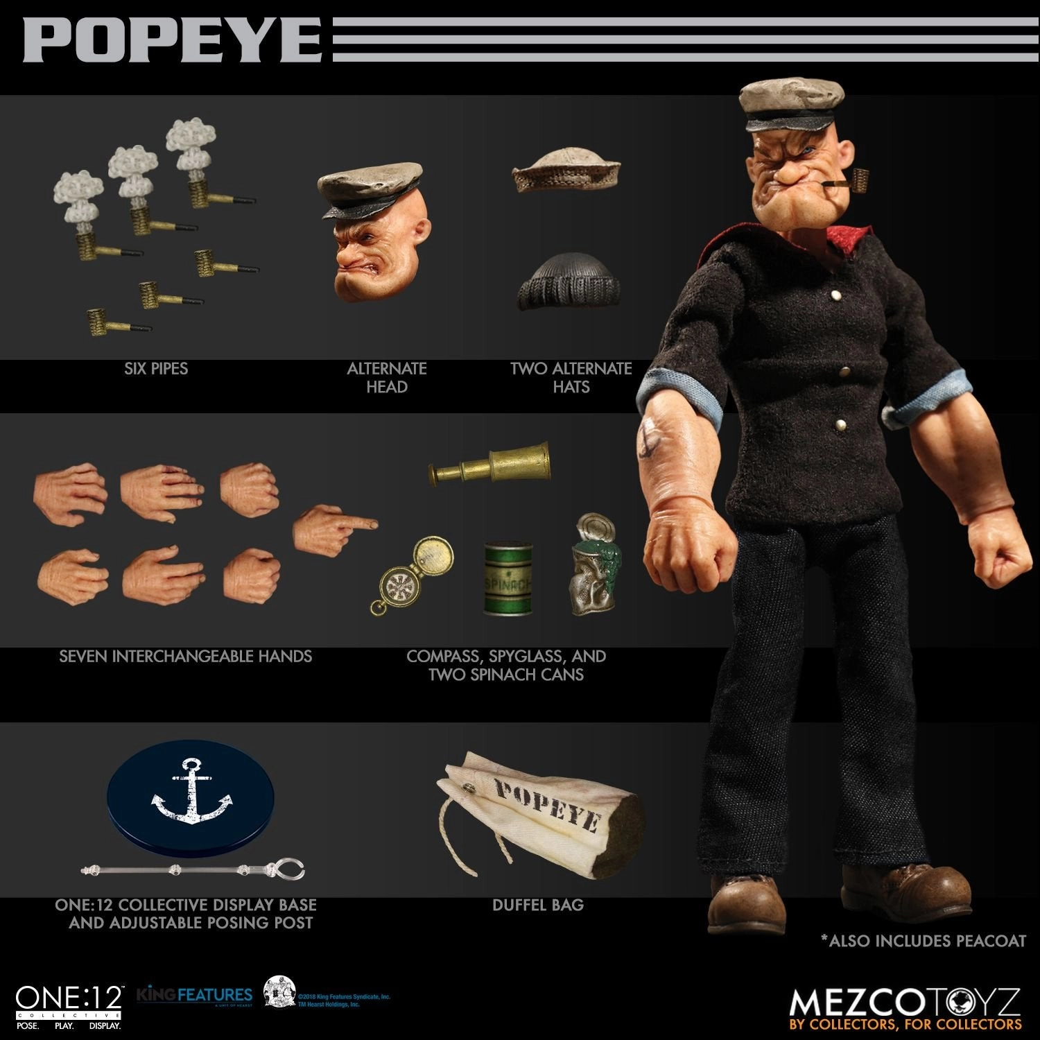 Mezco Toyz ONE:12 Collective: Popeye Action Figure Mother's Day Fantasy Warrior