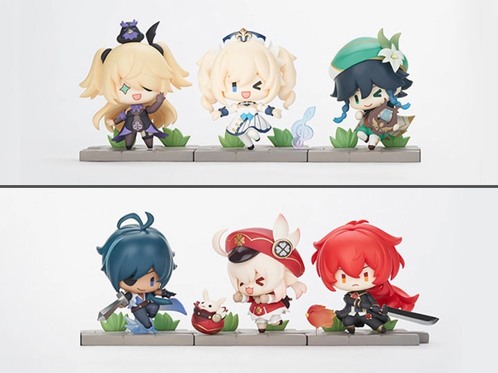 Mihoyo Genshin Impact Battle Stance Series Mondstadt Edition Trading Figures Box Set of 6 Designer Toy Limited Goods