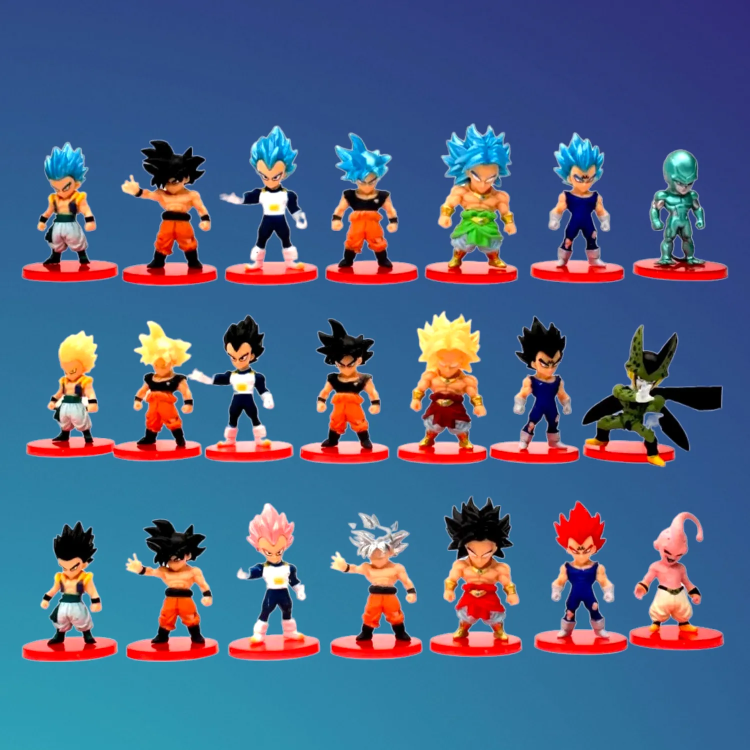 Ocean Creature DBZ Set Of 21 Action Figures PVC Model Anime Figurines  | 7-8 Cms |