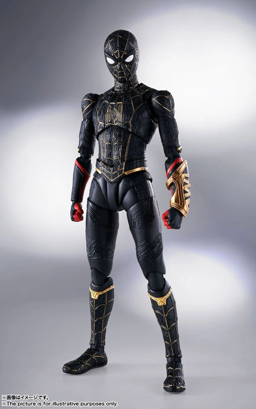 S.H. Figuarts Spiderman: No Way Home Spider-man Black and Gold Suit (Special Set) Action Figure Children's Toy Showpiece Item