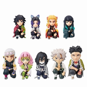 Demon Slayer Set Of 9 Hashira Action Figures | 8-9 Cms | Character Decor