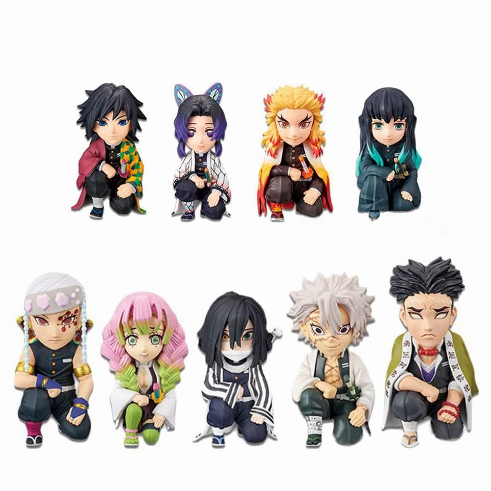 Demon Slayer Set Of 9 Hashira Action Figures | 8-9 Cms | Character Decor