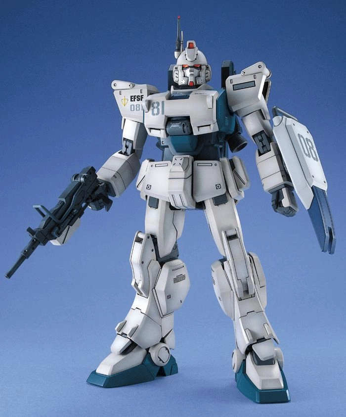 Dorm Room Superhero Pose Gundam 1/100 MG 08th MS Team MG RX-79[G]Ez-8 Gundam Ez8 Model Kit