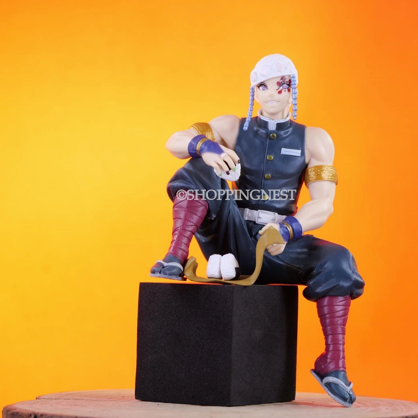 Personalized Card Demon Slayer Tengen Uzui The Sound Hashira Perching PVC Model Anime Action Figure  | 15 Cms |