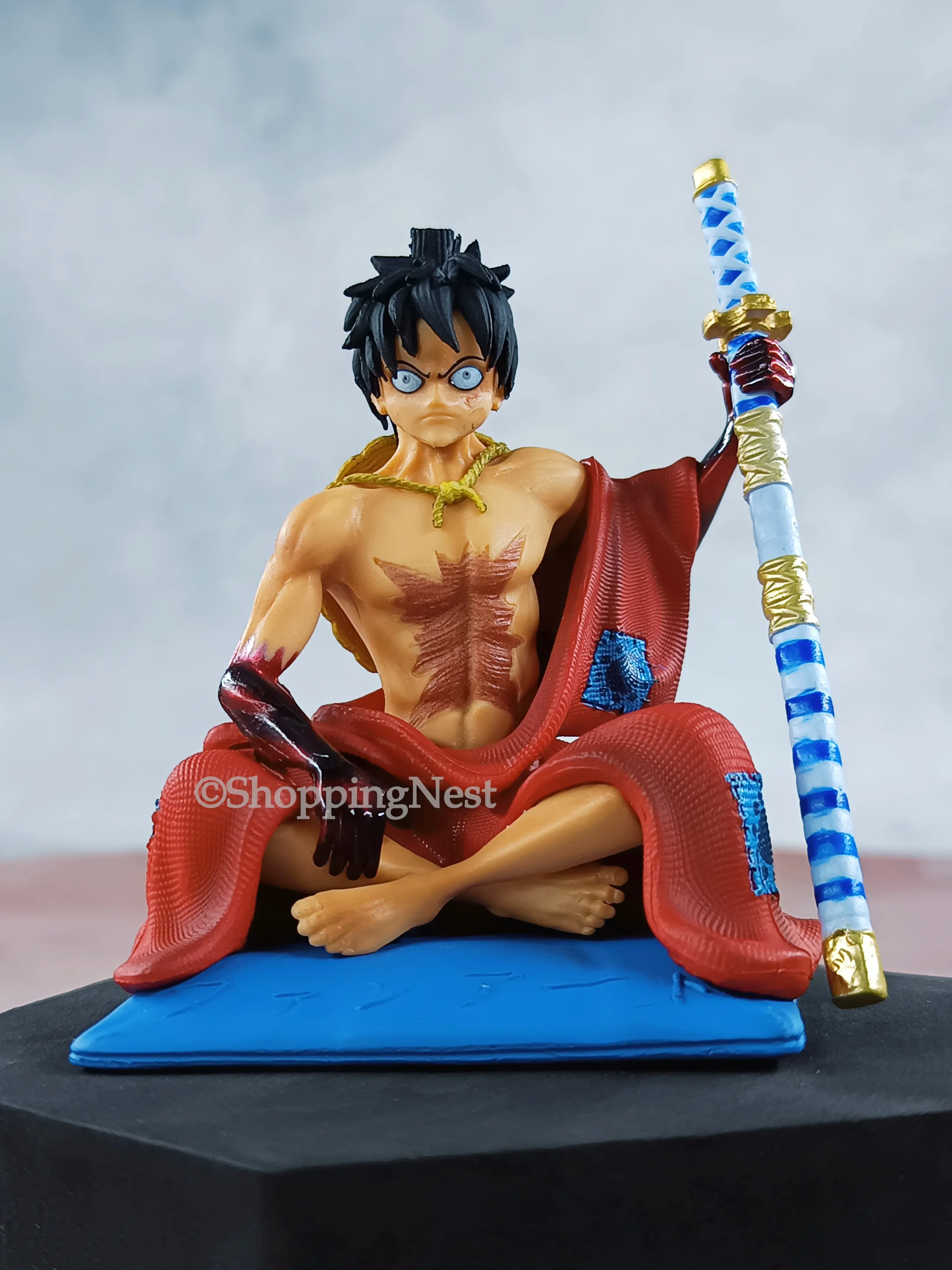Anime One Piece Luffy Figure Style Kimono Land of Wano Country PVC Action Figure | 11 cms | Cartoonish Design