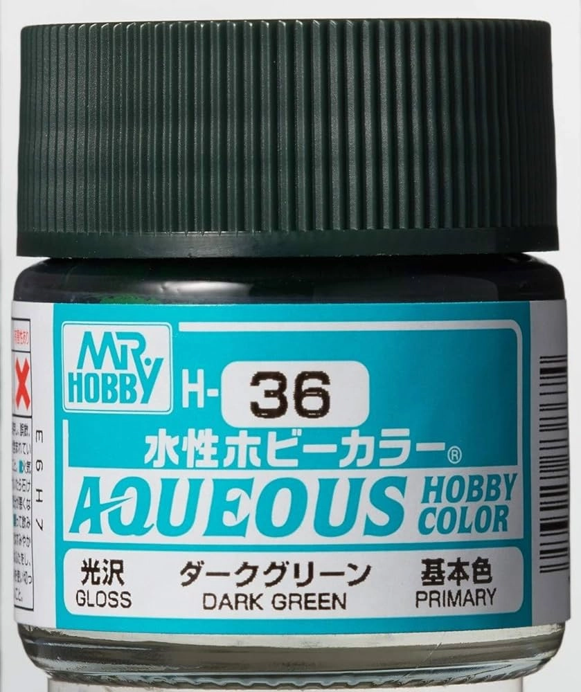 Mr. Hobby Aqueous Hobby Color H36 Gloss Dark Green 10ml Bottle Robot Collection