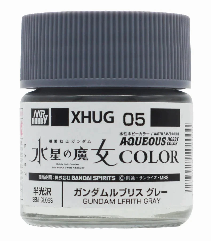 Designer Decor Mr. Hobby Aqueous Hobby Color Witch From Mercury XHUG05 Gundam Lfrith Gray Semi Gloss 10ml Bottle