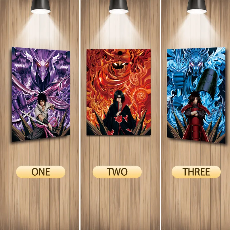 Miniature Model Market Trend Naruto Anime Itachi Sasuke Madara Susanoo 3D Anime Poster | 40x30 CMS |