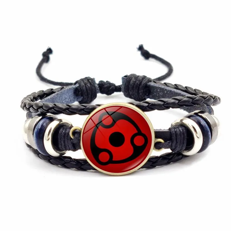 Naruto Madara Eternal Mangekyou Cosplay Braided Anime Leather Bracelet Game End Chemical Reaction