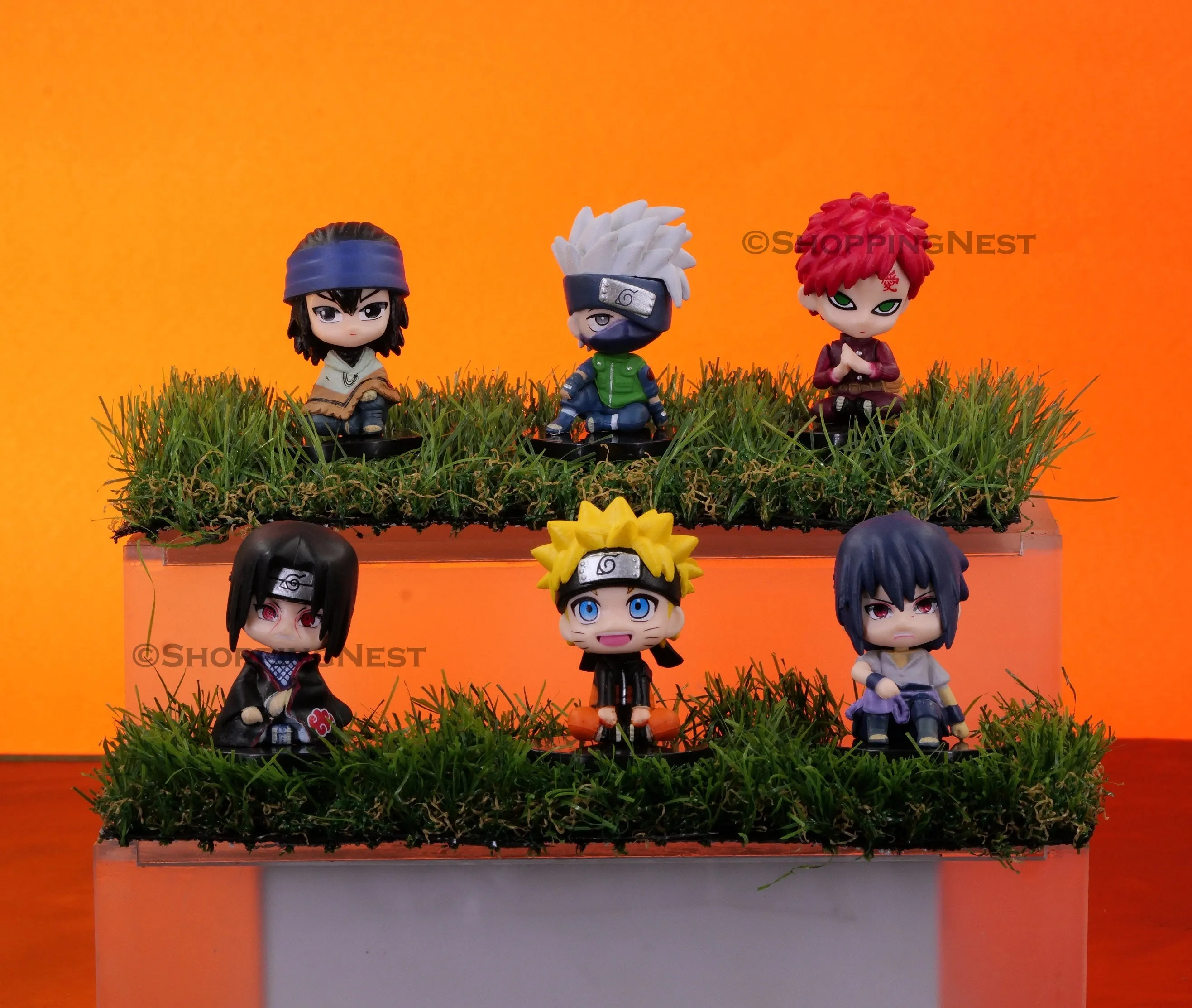 Gaming Showcase Colorful Decor Naruto Set Of 6 Kawai Chibi Action Figures Deidara Itachi | 7 CM |