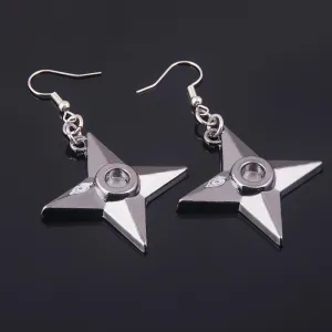 Bird watching sports practice Naruto Shuriken Earrings Anime Cosplay Pendants Accessories Jewellery