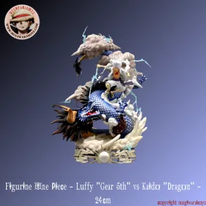 Figurine One Piece - Luffy "Gear 5th" vs Kaido "Dragon" Fantasy Character Appreciating Asset
