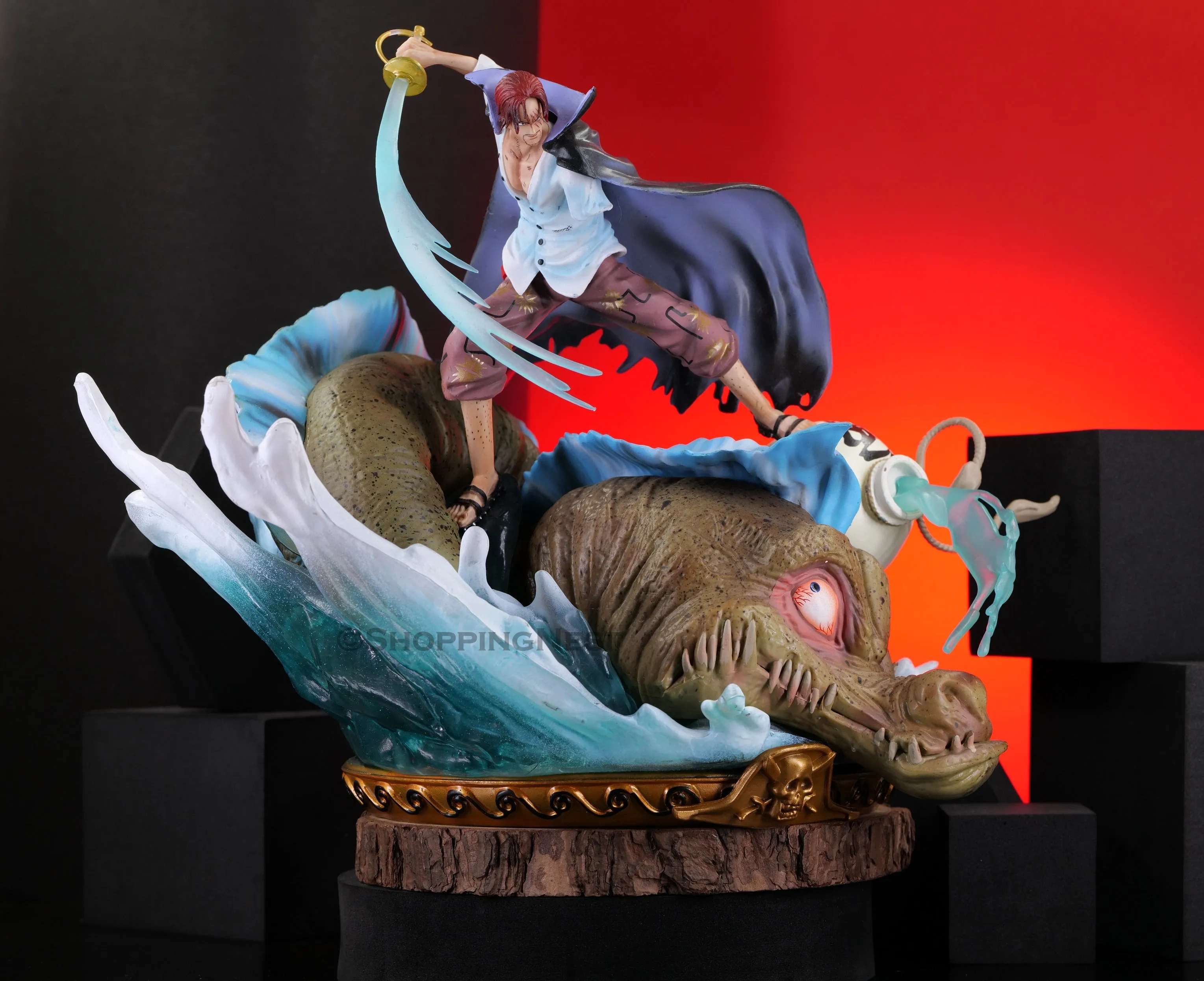 One Piece Anime Doll Red Hair Shanks Figure Version Action Figure | 27 Cms | Gaming Model Custom Arrangement