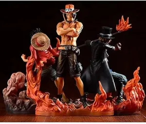 Resin Model One Piece Figure Group of 3 Luffy : 14 CMS | Sabuo : 15 CMS | Ase : 17 CMS | Statue PVC Action Figure