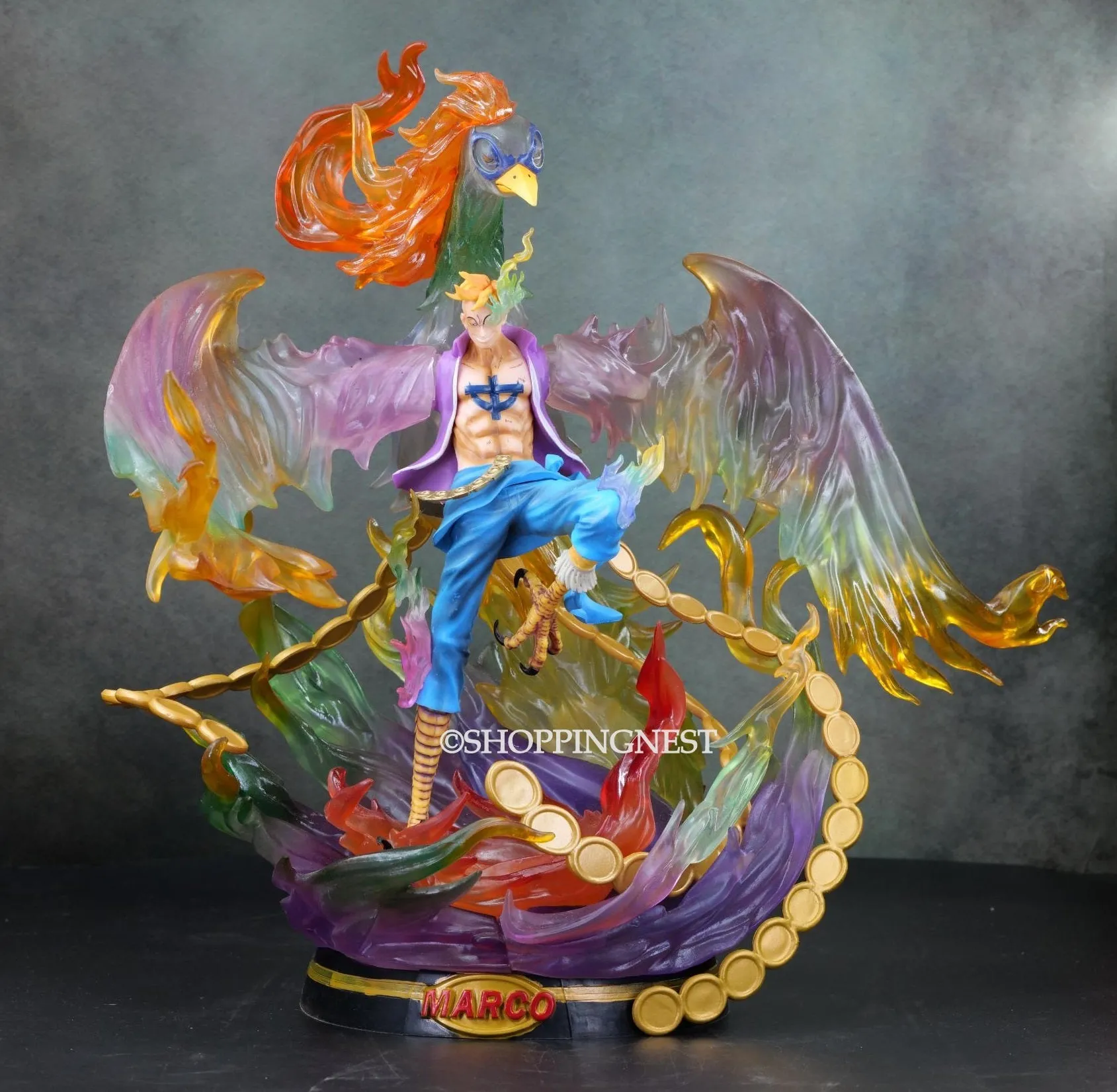 Mythical Figure One Piece | Marco The Phoenix Battle Form Premium Anime Action Figure | 46 Cm |