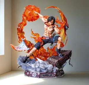 One Piece Portgas D Ace Fire Fist Premium Anime Action Figure | With Lights | 42 Cm | Robot Article