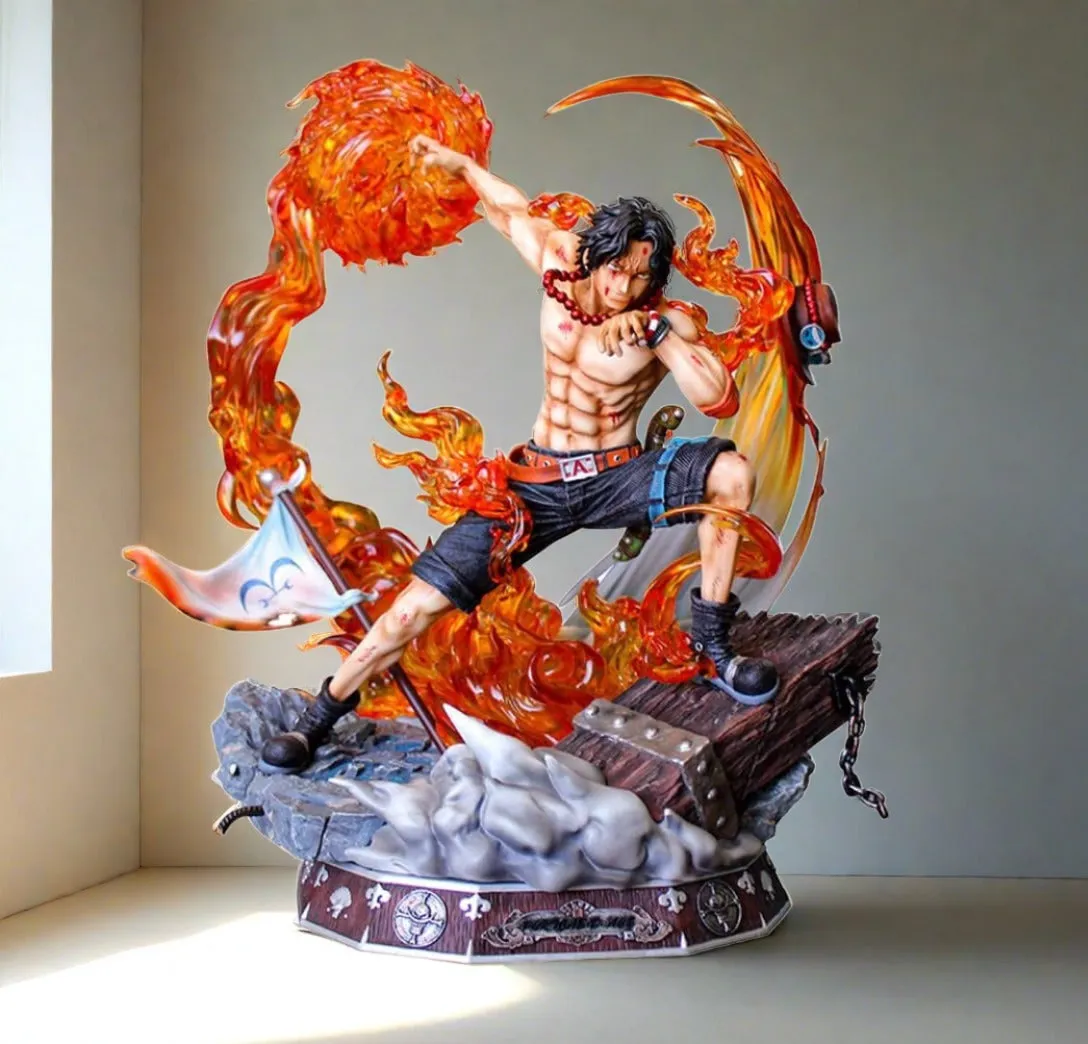 One Piece Portgas D Ace Fire Fist Premium Anime Action Figure | With Lights | 42 Cm | Robot Article