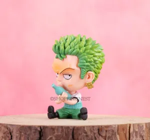 One Piece Roronoa Zoro Hold Bottle Cute Mini PVC Figure Statue | 9 CMS | People's Choice Cartoon Network