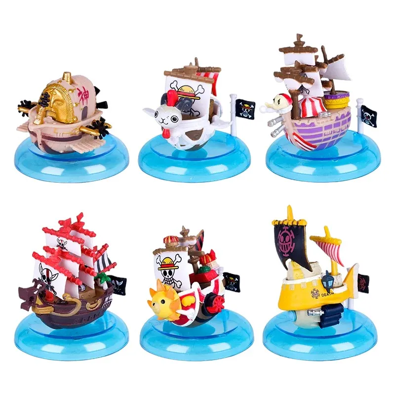 One Piece  |Thousand Sunny Ship Detailed Anime Figurine |Set of 6 Ships | 7 cm | Superhero Creation