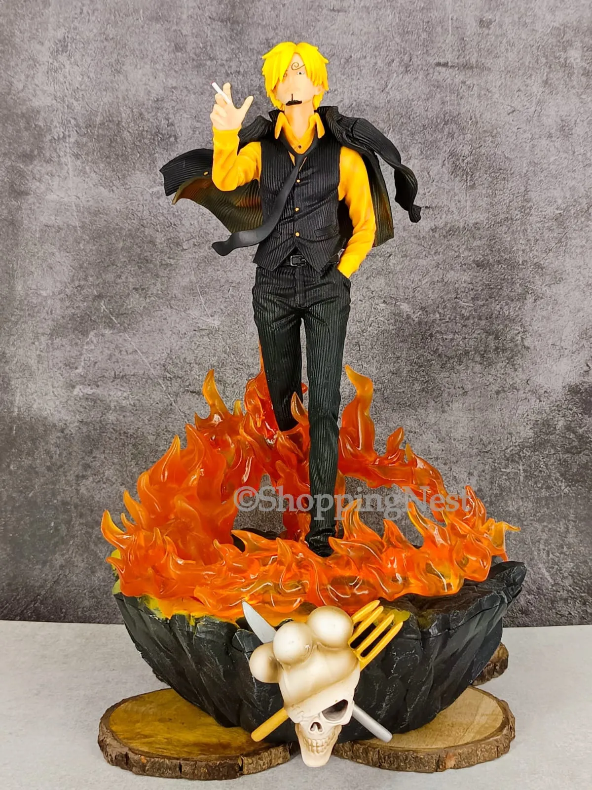 Character Unit One Piece Three Fighting Blood Sanji Action Figure Luffy Sauron Illuminated Scene Statue Anime Figure | 40 CMS |