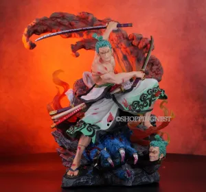 Geological Sample Complete Collection One Piece | Wano Kimono Roronoa Zoro Anime Action Figure | Battle Ghost Island | 40 Cms |