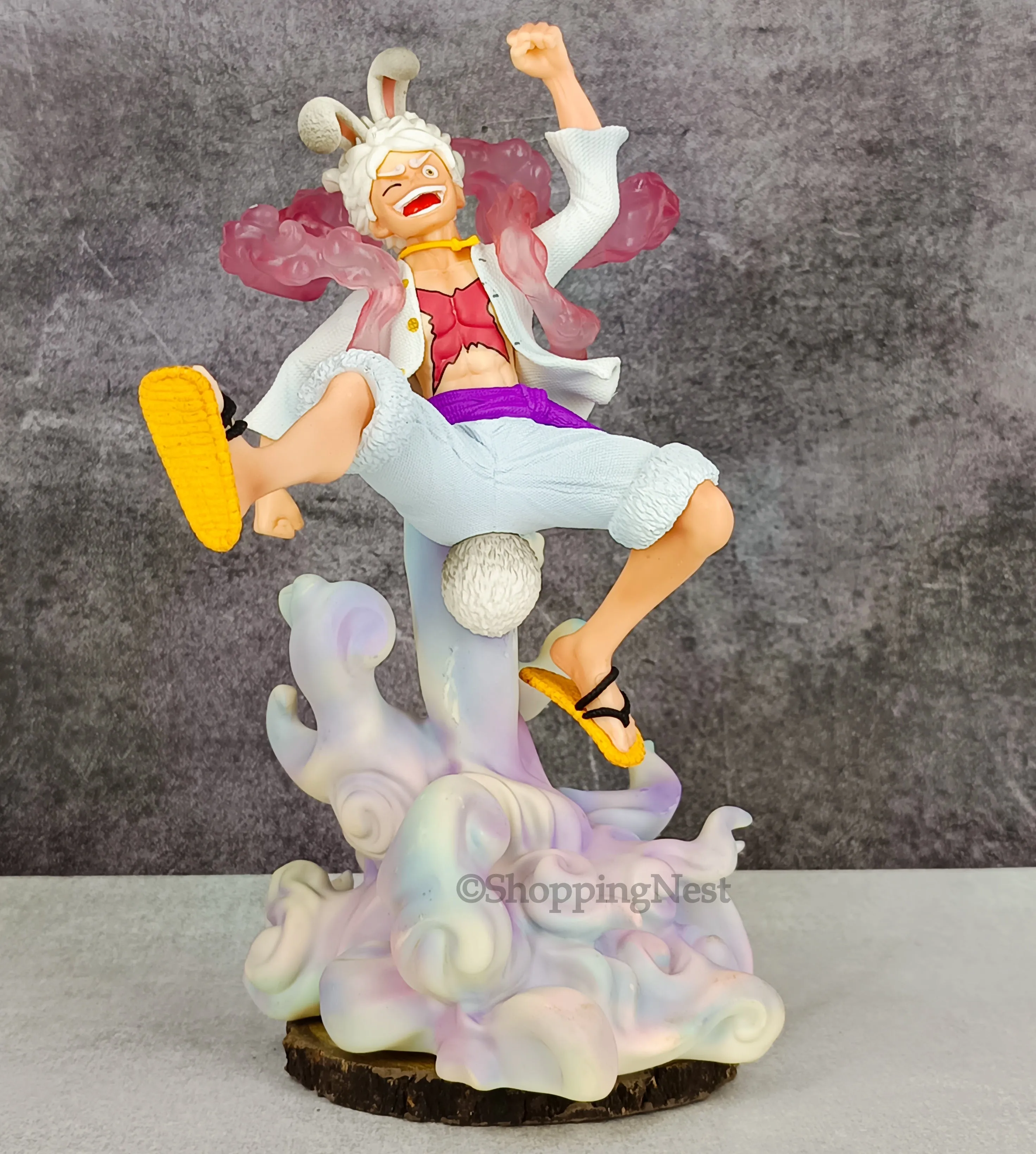 Fantasy Showcase Gaming Object Anime One Piece Nika Luffy Figure Kawaii Rabbit Ears Decor Statue Pvc Action Figurine  | 25 CMS |