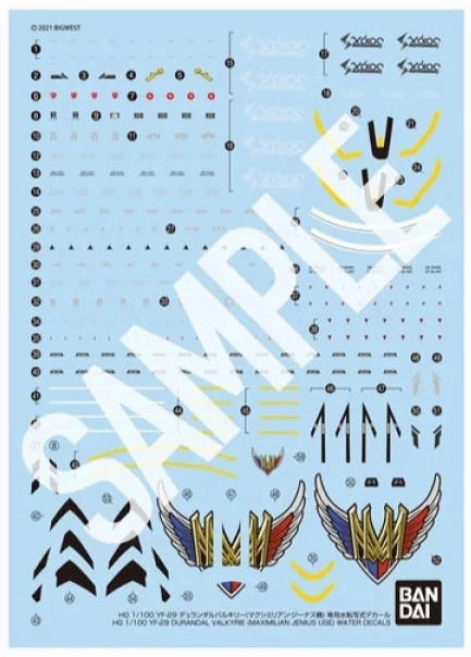 Superhero Collectible Bandai Macross Delta HG 1/100 YF-29 Durandal Valkryie (Maximilian Genius Use) Water Slide/Transfer Decals
