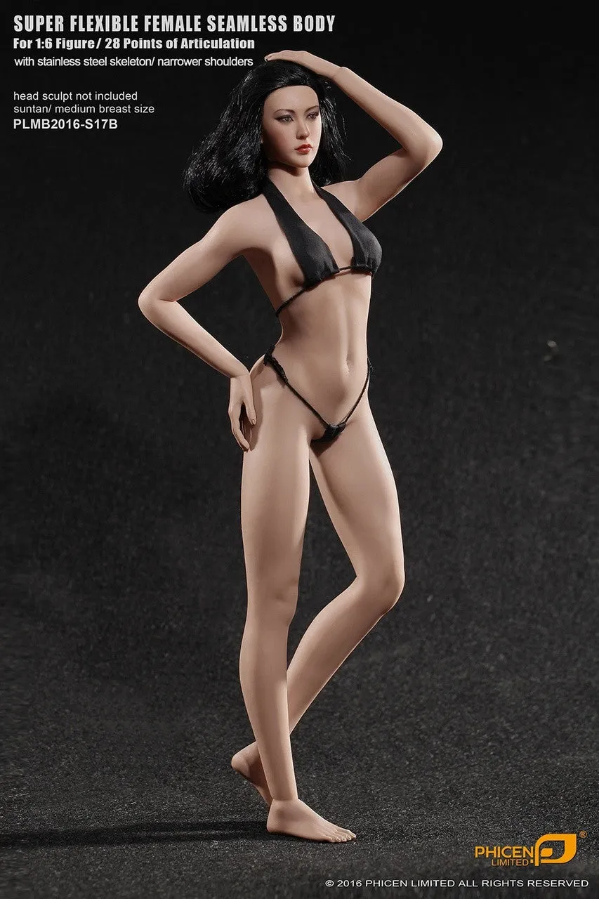 Phicen TBLeague S17B Suntan, Medium Bust Female With Removable Feet Seamless 1/6 Body Action Figure Brain Exercise Earthquake Simulation