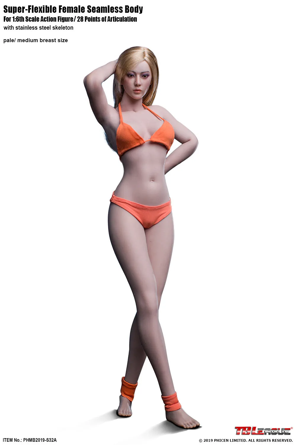 Phicen TBLeague S32A Pale, Medium Bust Female Seamless 1/6 Body Action Figure Web Design Crossover Event