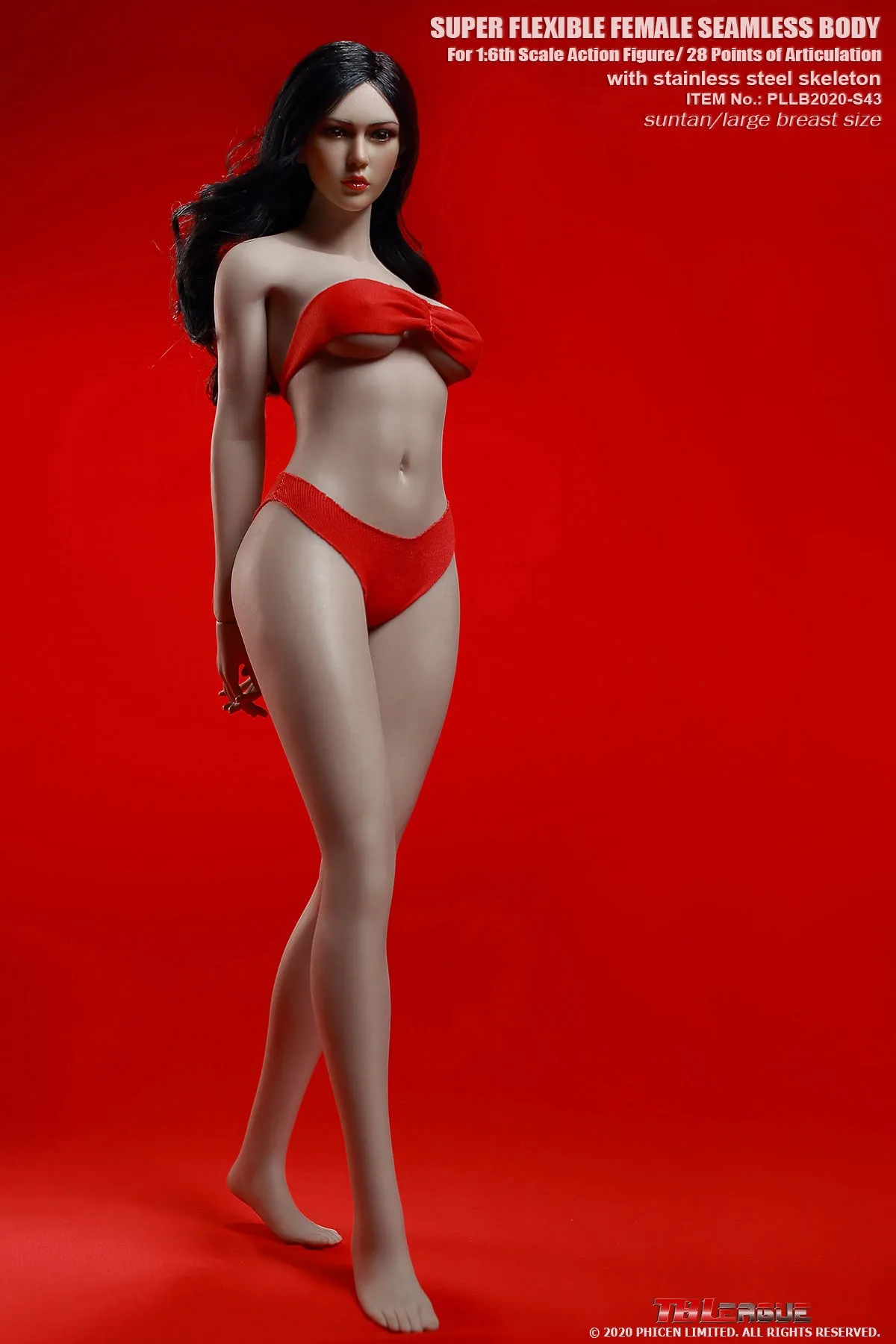 Phicen TBLeague S43 Suntan, Large Bust Female Seamless 1/6 Body Action Figure Setting Design