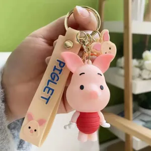 Piglet Silicone Keychain | Winnie The Pooh | 3D Lanyard Keychain | Premium | Developmental EmotionalIntelligence Prize Get Push Walker