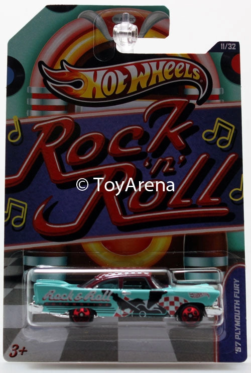Brand Advocate Unicorn Statue Hot Wheels Rock 'n' Roll 1957 Plymoth Fury Diecast Vehicle 11/32