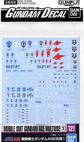 Bandai Gundam Decal #121 For Mobile Suit Gundam AGE Multiuse #1 Series MS Water Slide/Transfer Decals Hero Figure