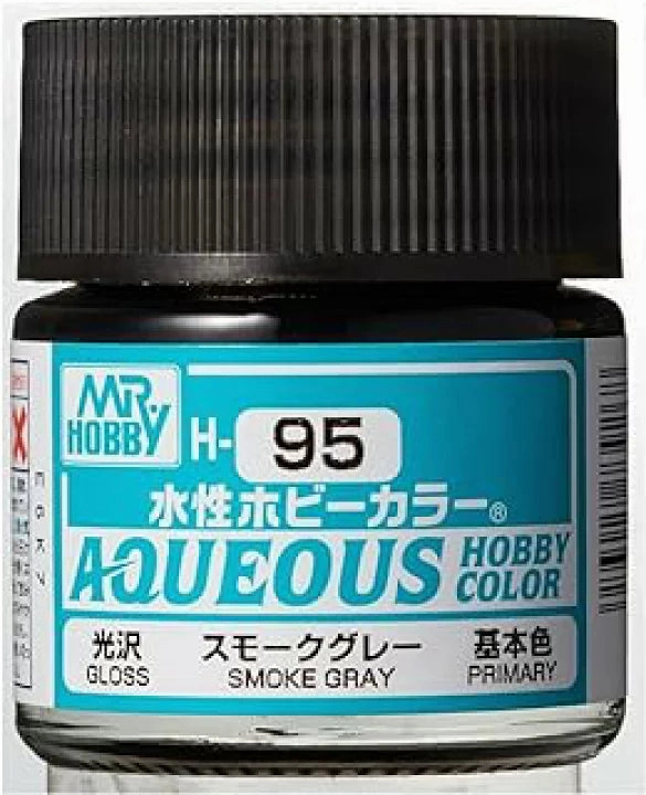 Chibi Collection Mr. Hobby Aqueous Hobby Color H95 Gloss Smoke Gray 10ml Bottle