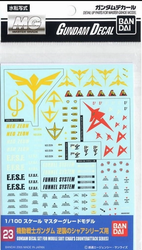 Bandai Gundam Decal #23 For 1/100 Mobile Suit Char's Counterattack Series Water Slide/Transfer Decals Fast shipping