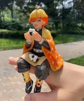 Fantasy Article Demon Slayer Zenitsu Agatsuma Perching  PVC Model Anime Action Figure | 15 Cms |